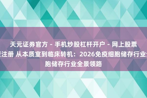 天元证券官方 - 手机炒股杠杆开户 - 网上股票怎么配资注册 从本质室到临床转机：2026免疫细胞储存行业全景领路
